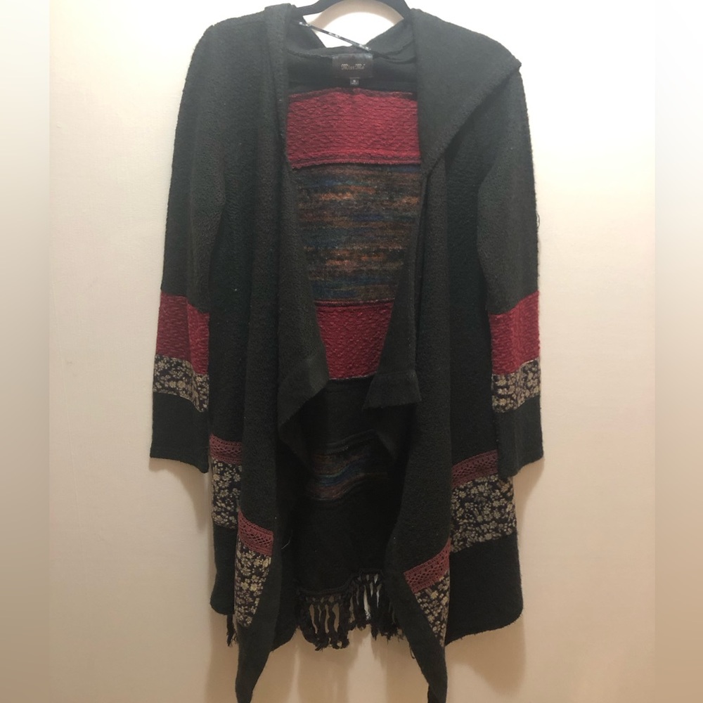 Miss Me Embroidered Hooded Cardigan